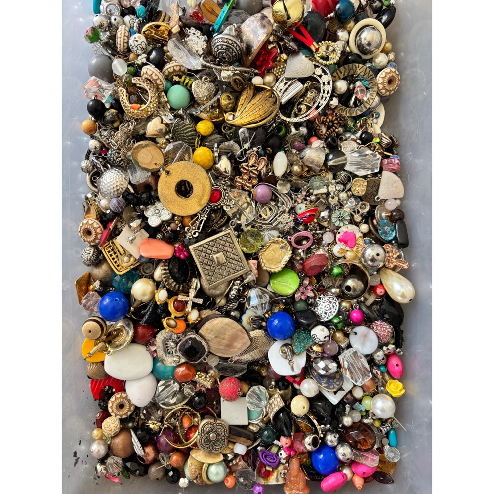 6 lbs of Beads Bits Baubles Earrings for Crafting Art Collage ART2